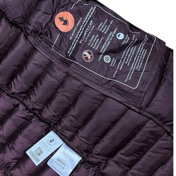 Save The Duck Caroline Womens S Burgundy Puffer Coat Faux Fur Long Iris Full Zip - Picture 3 of 7